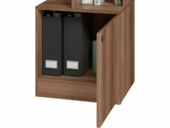 Bureau Châtaignier Bibliothèque 6 Niches Et 1 Caisson Intégrés 8 Bureau Châtaignier Bibliothèque 6 Niches Et 1 Caisson Intégrés -mobilier de bureau Shop meuble bureau 22970221