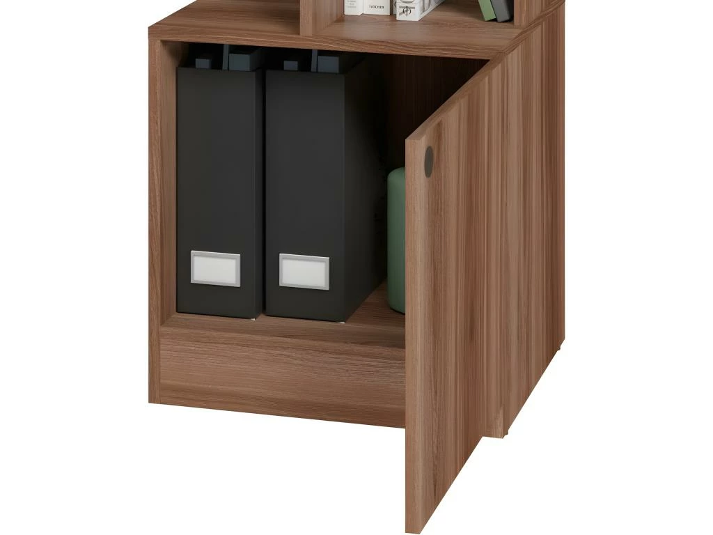 Bureau Châtaignier Bibliothèque 6 Niches Et 1 Caisson Intégrés 4 Bureau Châtaignier Bibliothèque 6 Niches Et 1 Caisson Intégrés – Image 4