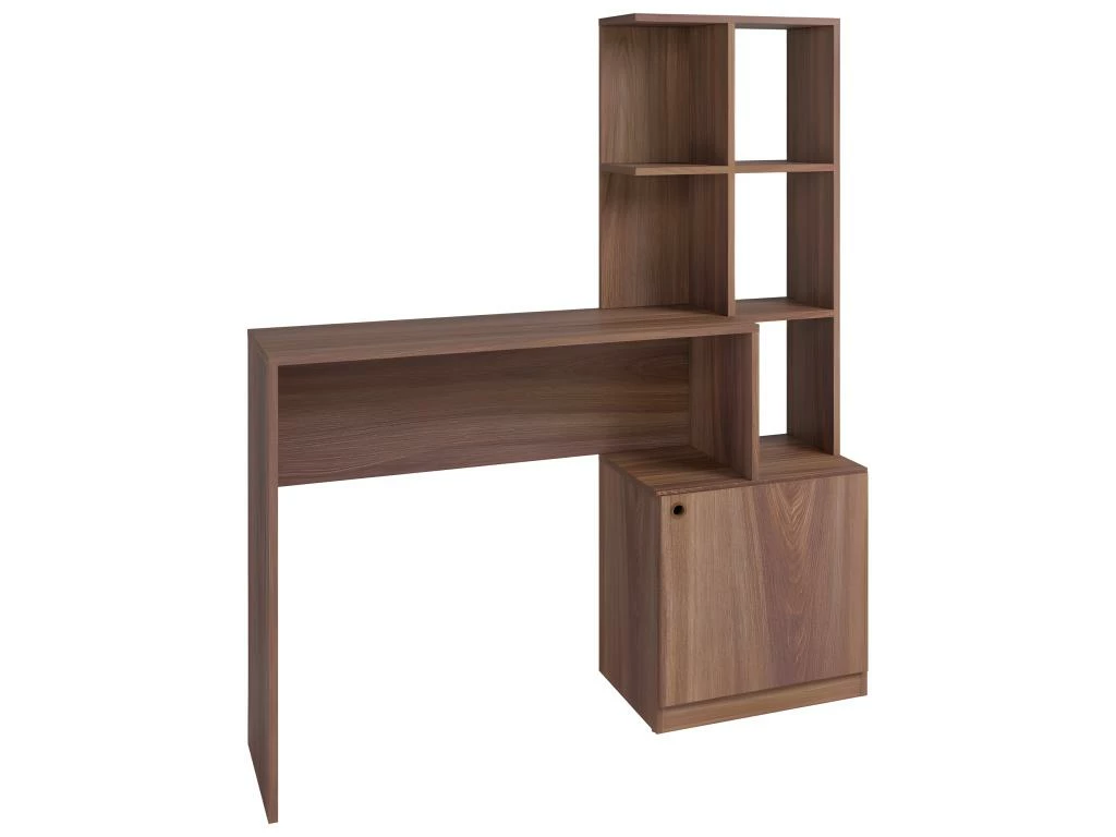 Bureau Châtaignier Bibliothèque 6 Niches Et 1 Caisson Intégrés 5 Bureau Châtaignier Bibliothèque 6 Niches Et 1 Caisson Intégrés – Image 5