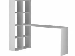 Bureau Et Bibliothèque Intégrée 8 Niches Blanc -mobilier de bureau Shop meuble bureau 22970233