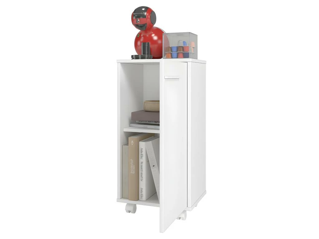 Caisson Roulant De Rangement Blanc 1 Porte H 77 Cm 2 Caisson Roulant De Rangement Blanc 1 Porte H 77 Cm – Image 2