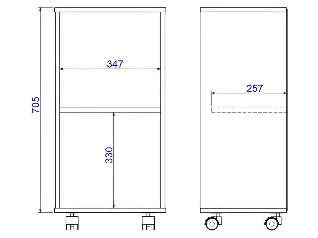 Caisson Roulant De Rangement Blanc 1 Porte H 77 Cm 5 Caisson Roulant De Rangement Blanc 1 Porte H 77 Cm – Image 5