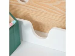 Bureau Enfant Style Scandinave - Ensemble Bureau Et Chaise - Tiroir Coulissant, Présentoir Livres - MDF Blanc Aspect Bois De Pin -mobilier de bureau Shop meuble bureau 23021731