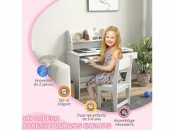 Bureau Enfant Multi-rangement - Ensemble Bureau, Chaise, étagère - Tiroir, Plateau Coulissant, 2 Niches, 2 étagères, 2 Présentoirs Livres - Blanc 14 Bureau Enfant Multi-rangement - Ensemble Bureau, Chaise, étagère - Tiroir, Plateau Coulissant, 2 Niches, 2 étagères, 2 Présentoirs Livres - Blanc -mobilier de bureau Shop meuble bureau 23021743