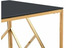 Bureau En Verre Trempé Et Acier - Doré Et Noir - ATHENA De Pascal Morabito -mobilier de bureau Shop meuble bureau 4550803