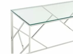 Bureau En Verre Trempé Et Acier - Argent Et Transparent - ATHENA De Pascal Morabito -mobilier de bureau Shop meuble bureau 4551413