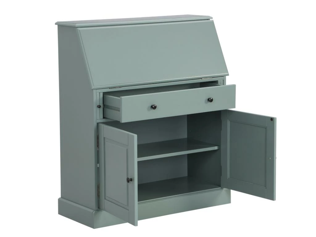 Secrétaire En Pin Et MDF - Coloris : Vert Amande - CLEORE 4 Secrétaire En Pin Et MDF - Coloris : Vert Amande - CLEORE – Image 4