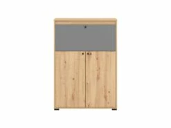 Secrétaire 2 Portes - Coloris : Naturel Et Gris - IDONAR 9 Secrétaire 2 Portes - Coloris : Naturel Et Gris - IDONAR -mobilier de bureau Shop meuble bureau 5962105