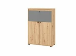 Secrétaire 2 Portes - Coloris : Naturel Et Gris - IDONAR 8 Secrétaire 2 Portes - Coloris : Naturel Et Gris - IDONAR -mobilier de bureau Shop meuble bureau 5962117