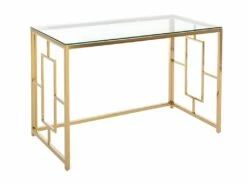 Bureau En Verre Trempé Et Acier - Doré Et Transparent - CLOTILDE De Pascal Morabito -mobilier de bureau Shop meuble bureau 6901835