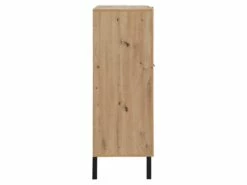 Secrétaire Avec 2 Porte Et 3 Tiroirs - MDF Et Métal - Coloris : Naturel - ERWIN -mobilier de bureau Shop meuble bureau 8212663