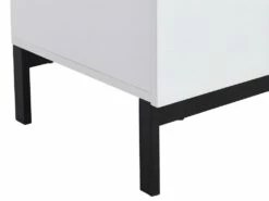 Secrétaire Avec 2 Porte Et 3 Tiroirs - MDF Et Métal - Blanc Laqué - ERWIN -mobilier de bureau Shop meuble bureau 8212687