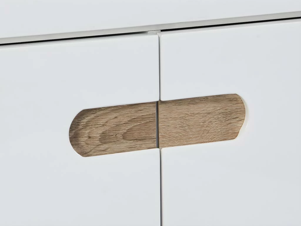 Secrétaire Avec 3 Portes - MDF Et Métal - Coloris : Naturel Et Blanc - DERELIS 9 Secrétaire Avec 3 Portes - MDF Et Métal - Coloris : Naturel Et Blanc - DERELIS – Image 9