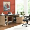 Bureau D'angle Avec Rangements - MDF - Naturel Et Noir - ROMIARA