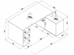 Bureau D'angle Avec Rangements - MDF - Naturel Et Noir - ROMIARA -mobilier de bureau Shop meuble bureau 8400287