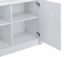 Secrétaire Avec 2 Portes - Avec LEDs - MDF - Blanc Lacqué - MELIONA -mobilier de bureau Shop meuble bureau 8437325