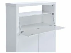 Secrétaire Avec 2 Portes - Avec LEDs - MDF - Blanc Lacqué - MELIONA -mobilier de bureau Shop meuble bureau 8437327