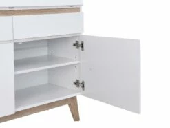 Secrétaire Avec 2 Portes Et 2 Tiroirs - MDF - Blanc Et Naturel - RILESA 21 Secrétaire Avec 2 Portes Et 2 Tiroirs - MDF - Blanc Et Naturel - RILESA -mobilier de bureau Shop meuble bureau 8442749