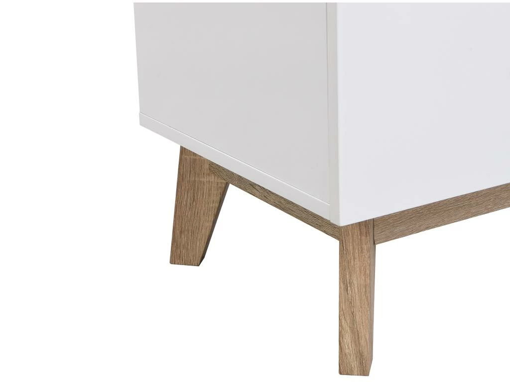 Secrétaire Avec 2 Portes Et 2 Tiroirs - MDF - Blanc Et Naturel - RILESA 11 Secrétaire Avec 2 Portes Et 2 Tiroirs - MDF - Blanc Et Naturel - RILESA – Image 11