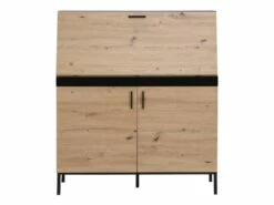 Secrétaire Avec 2 Portes - MDF - Naturel Et Noir - MALEDA 14 Secrétaire Avec 2 Portes - MDF - Naturel Et Noir - MALEDA -mobilier de bureau Shop meuble bureau 8442973