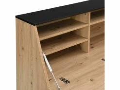 Secrétaire Avec 2 Portes - MDF - Naturel Et Noir - MALEDA 16 Secrétaire Avec 2 Portes - MDF - Naturel Et Noir - MALEDA -mobilier de bureau Shop meuble bureau 8442991