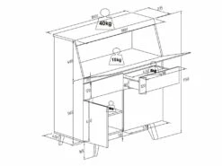 Secrétaire Avec 2 Portes Et 2 Tiroirs - MDF - Blanc Et Naturel - RILESA 23 Secrétaire Avec 2 Portes Et 2 Tiroirs - MDF - Blanc Et Naturel - RILESA -mobilier de bureau Shop meuble bureau 8476611
