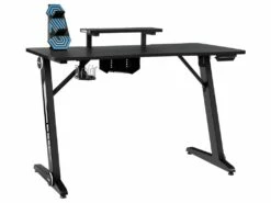 Bureau Gamer Table De Jeu Pour Gaming Surface En Fibre De Carbone Lumières Rvb Avec Porte-gobelet Crochet Pour Casque 20_0000335