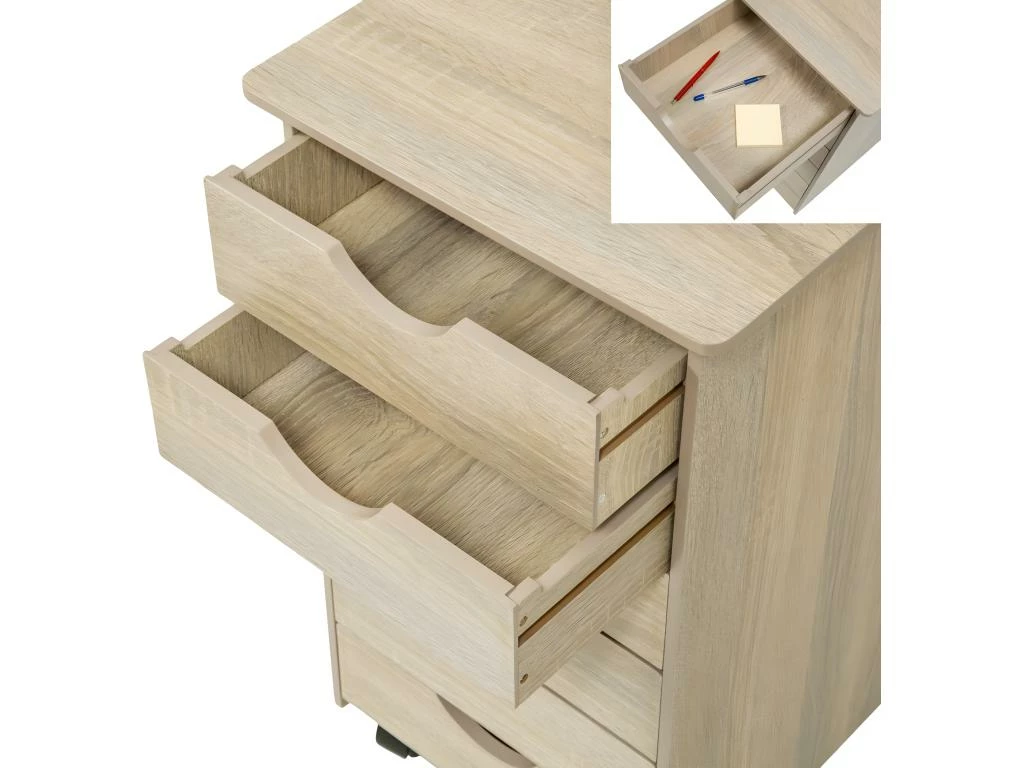 Caisson De Bureau Meuble En Bois Marron Chêne Clair 0508103 2 Caisson De Bureau Meuble En Bois Marron Chêne Clair 0508103 – Image 2