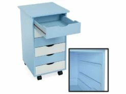 Caisson De Bureau Meuble En Bois Enfant 66 Cm Bleu Et Blanc 08_0000393 -mobilier de bureau Shop meuble bureau 8952893