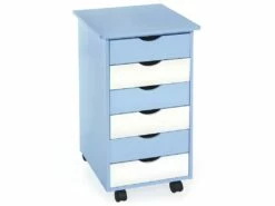 Caisson De Bureau Meuble En Bois Enfant 66 Cm Bleu Et Blanc 08_0000393 -mobilier de bureau Shop meuble bureau 8952895