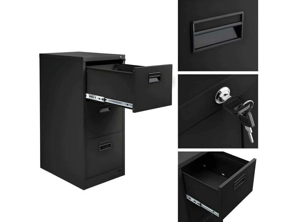 Armoire De Bureau Verrouillable étagère Meuble 3 Tiroirs Noir 08_0000376 2 Armoire De Bureau Verrouillable étagère Meuble 3 Tiroirs Noir 08_0000376 – Image 2