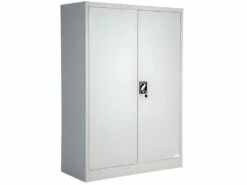 Armoire De Bureau Verrouillable Dotée De 3 étagères Meuble 4 Niveaux Gris 08_0000381 -mobilier de bureau Shop meuble bureau 8953079