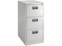 Armoire De Bureau Verrouillable étagère Meuble 3 Tiroirs Gris 08_0000375