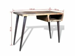 Bureau Table Meuble Travail Informatique Avec Pieds En Fer Bois De Récupération 0502066 -mobilier de bureau Shop meuble bureau 8958507