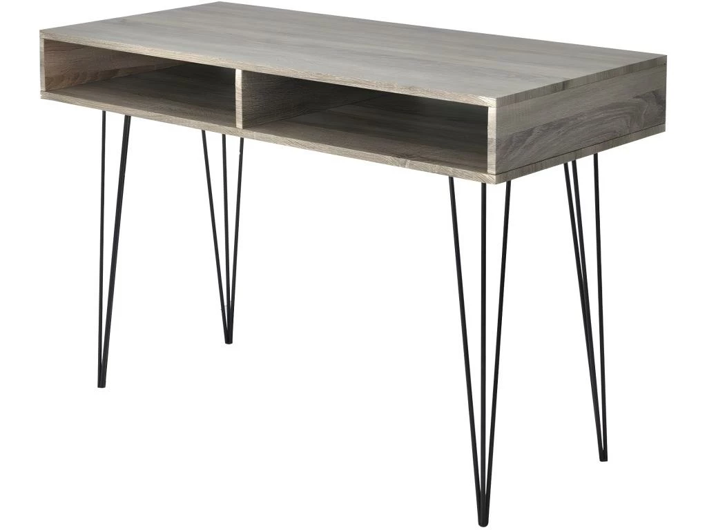 Bureau Table Meuble Travail Informatique Avec 2 Compartiments Gris 0502061/2 1 Bureau Table Meuble Travail Informatique Avec 2 Compartiments Gris 0502061/2