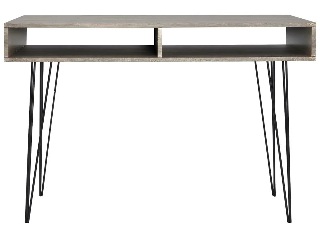 Bureau Table Meuble Travail Informatique Avec 2 Compartiments Gris 0502061/2 2 Bureau Table Meuble Travail Informatique Avec 2 Compartiments Gris 0502061/2 – Image 2