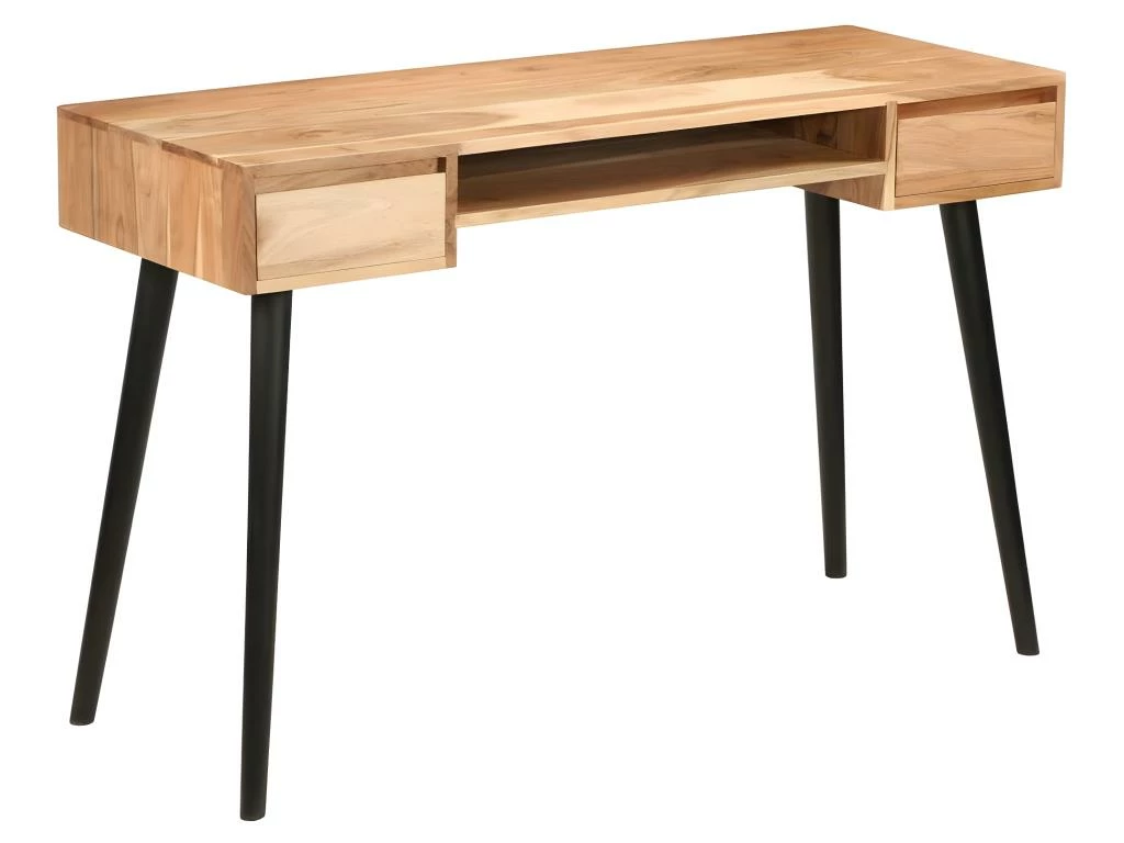 Bureau Table Meuble Travail Informatique à écrire Bois D'acacia Massif 118 Cm 0502113 3 Bureau Table Meuble Travail Informatique à écrire Bois D'acacia Massif 118 Cm 0502113 – Image 3