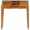 Bureau Table Meuble Travail Informatique Avec Tiroirs Bois Massif 88 Cm 0502139