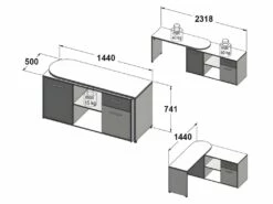 Bureau D'angle Rotatif 144 Cm à 232 Cm Décor Bois Et Blanc - ALKIRA 8 Bureau D'angle Rotatif 144 Cm à 232 Cm Décor Bois Et Blanc - ALKIRA -mobilier de bureau Shop meuble bureau 8958963