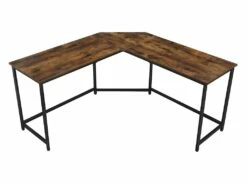 Bureau D Angle Table En Forme De L Pour Travailler Et Réviser Bureau à Domicile Gain D Espace Montage Facile Style Industriel 149 Cm Marron Noir Rustique 12_0001290