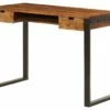 Bureau Table Meuble Travail Informatique 110 Cm Bois Solide Et Acier 0502086