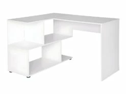 Bureau Adulte D'angle Avec étagères 100 Cm Blanc 19_0000549