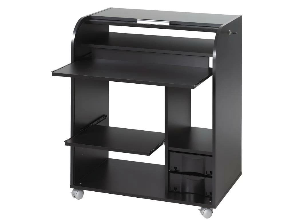 Bureau Informatique Noir à Roulettes - Coloris: Fée 217 3 Bureau Informatique Noir à Roulettes - Coloris: Fée 217 – Image 3