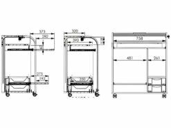 Bureau Informatique Blanc à Roulettes - Coloris: Fée 217 -mobilier de bureau Shop meuble bureau 9186163