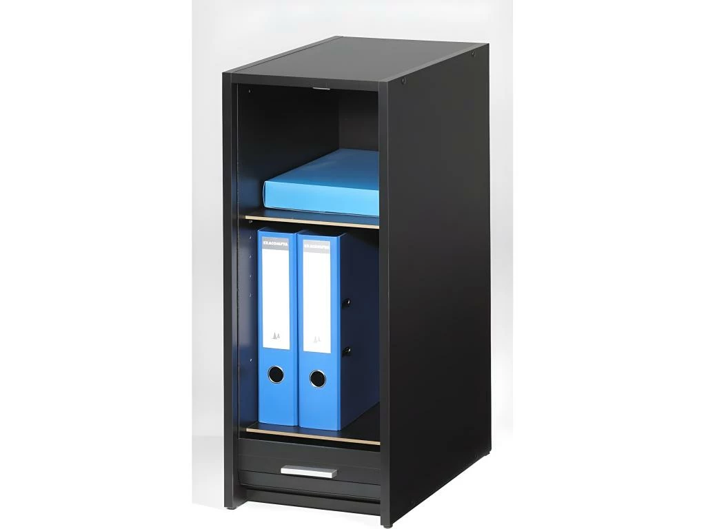 Bureau Noir 2 Caissons à Rideau 120 Cm - Coloris: Fée 217 2 Bureau Noir 2 Caissons à Rideau 120 Cm - Coloris: Fée 217 – Image 2