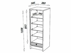 Classeur à Rideau Blanc 104 Cm - Coloris: Fée 217 -mobilier de bureau Shop meuble bureau 9187245