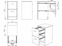 Classeur 2 Tiroirs 50 Dossiers Suspendus - Coloris: Hêtre