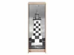 Classeur à Rideau Chêne Hauteur 104 Cm - Coloris: Phare Breton 562