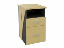 Caisson De Bureau 2 Tiroirs Hêtre Anthracite