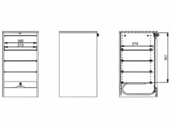 Classeur à Rideau Hauteur 76 Largeur 41 Cm - Coloris: Hêtre -mobilier de bureau Shop meuble bureau 9187411